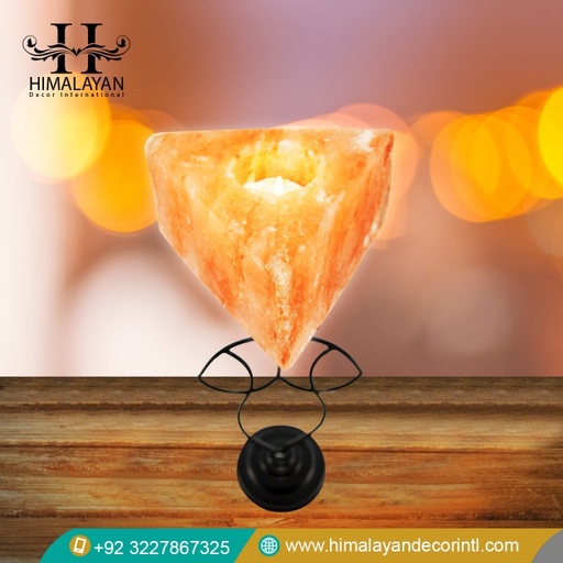 [PK8146-CF-MET-029232] Triangle Shape Candle Holder with Metal Stand