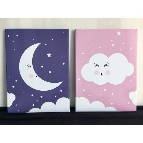 [PK5232-AR-PAI-029924] The Pair Of Beautiful Night sky Painting