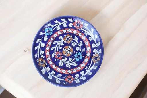 [PK9650-HM-BKT-030036] Blue Pottery Large Plate