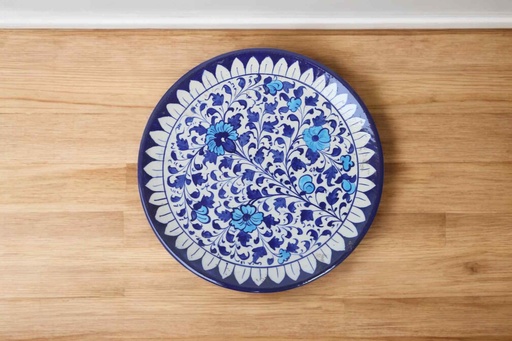 [PK9650-HM-BKT-030040] Blue Pottery Large Plate