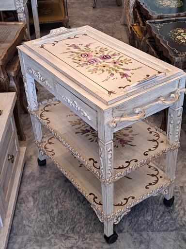 [PK9842-HM-FUR-030126] Hand-painted Tea-Trolly