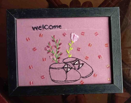 [PK4905-GN-GEN-030170] baby welcome embroidered hoop