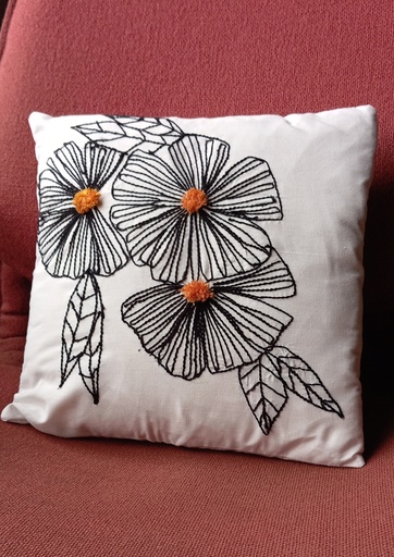 Embroidered cushion cover