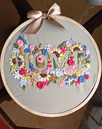 'HOME' Embroidered hoop