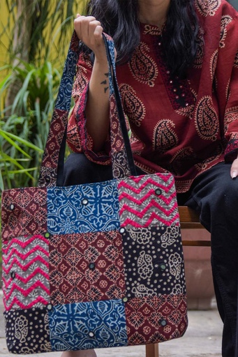 [10-HB-25] Ajrak Tote Bag