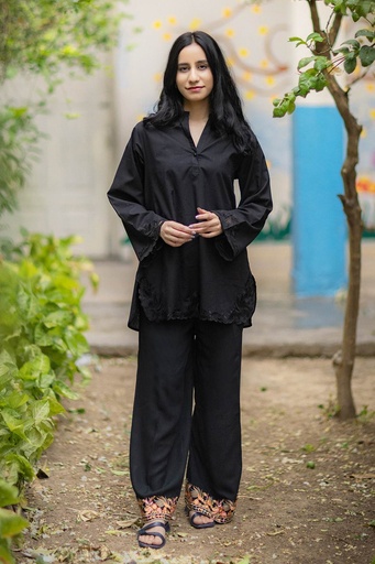 [15-k-25] Black Cutwork kurta