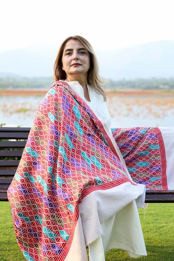 [23-SH-315] Radiant - Jisti phulkari shawl