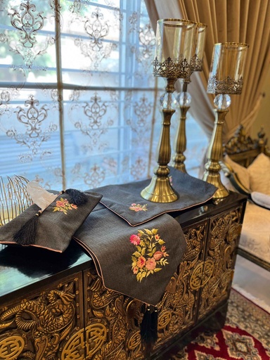 [VC-EG-DS-15] DS-15 Dark Grey Jute Dining Set