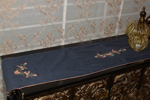 [VC-EG-R-4] R-4 Dark Blue Jacquard Runner