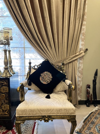 [VC-EG-C-10] C-10 Black Velvet Formal Cushion Covers Set with Dabka Work