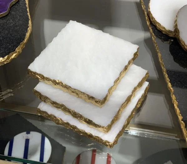 [VC-RAKH-PC-10106] Marble Coasters – White