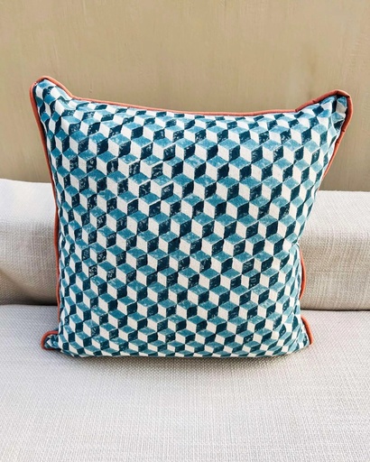 [VC-CALC-114] Blue Folklore | Cushion Cover