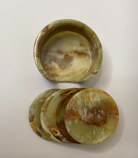 [VC-NUQ-NQMCOG36] Green Onyx Coasters