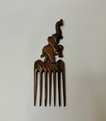 [VC-NUQ-166] Elephant Handcarved Pure Ibano Wood Comb