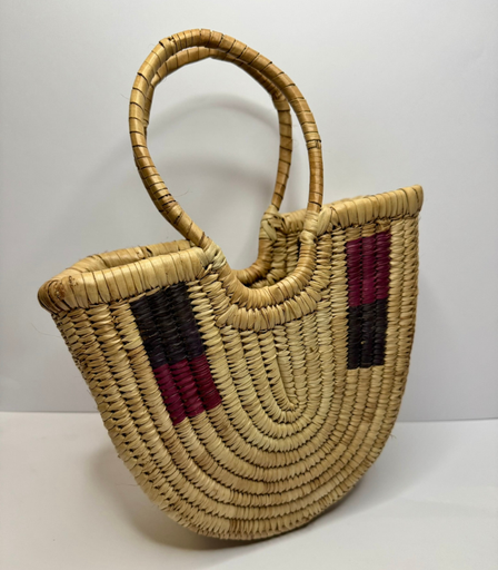 [VC-NUQ-199] U Shaped Raffia Hand Bag