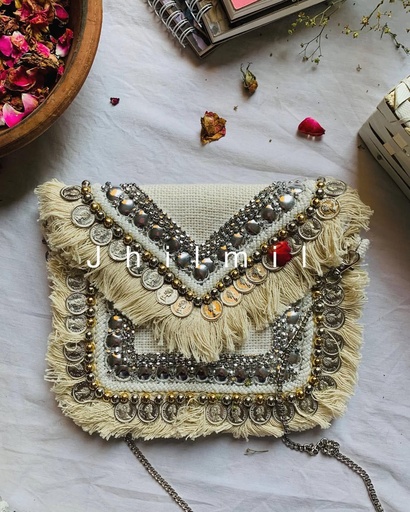 [VC-JHIL-002] Boho handmade Jute bag/Clutch