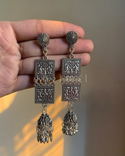 [VC-JHIL-088] Squares attached Jhumki Earrings