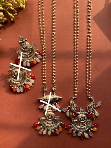 [VC-JHIL-438] Silver Plated Multi Beaded Mala