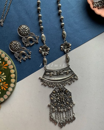 [VC-JHIL-439] Phool Latkan Mala set with kundan