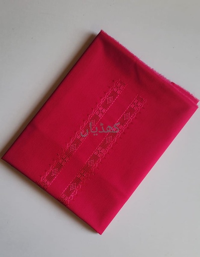 [VC-RK00020] Kurta Shocking Pink Hand-Embroidered Premium Cotton Fabric Tarkashi Neckline Unstitched