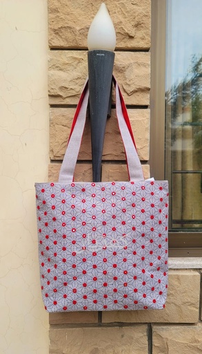 [VC-RK00069] Limited Edition Red Floral Geometric Tote Bag – Hand Embroidered Elegance from Pakistan
