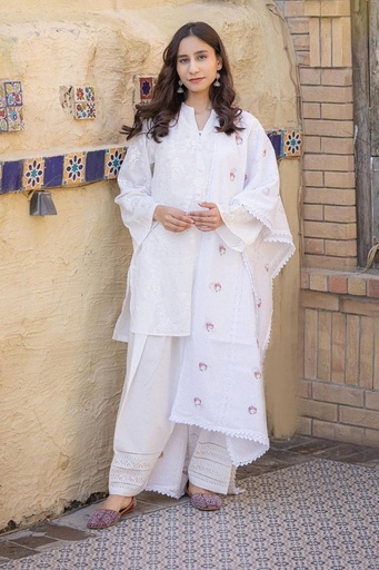 [18.K.23] White Emroidered Kurta