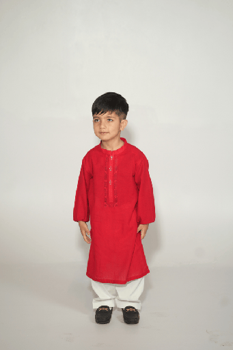 [1-BS-26] Red Hand Tarkashi Kurta