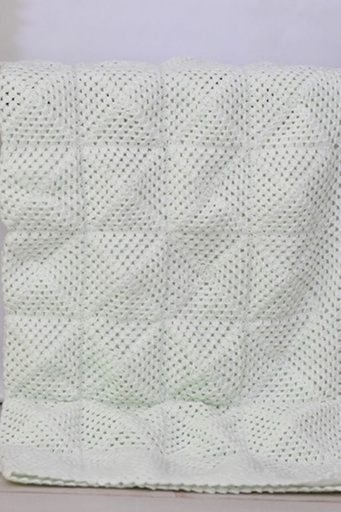 [8.BS.25] Knitted Baby Blanket - White Square