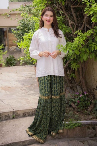[5.K.23] Hand-Embroidered white Kurta