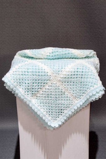 [4.BS.25] Crochet Sky Blue Baby Blanket.