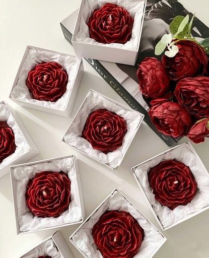 Peony flower candle