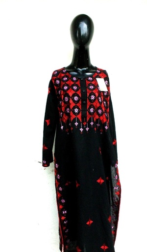 [PK0029-CW-PRT-000349] Long Khaddar Kurta with Phulkari/Jisti embroidery