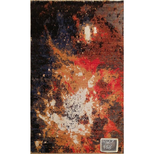 [PK0499-HM-RUG-004134] Modern Carpet -Wool&Silk- 4.6x7