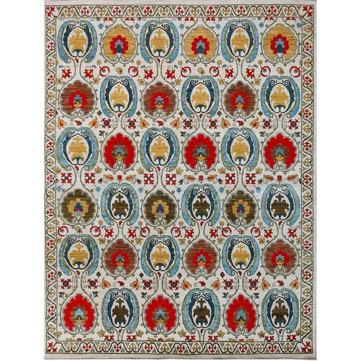 [PK0499-HM-RUG-004271] Suzani Carpet -Wool&Silk- 8x10