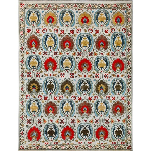 [PK0499-HM-RUG-004272] Suzani Carpet -Wool&Silk- 8x10