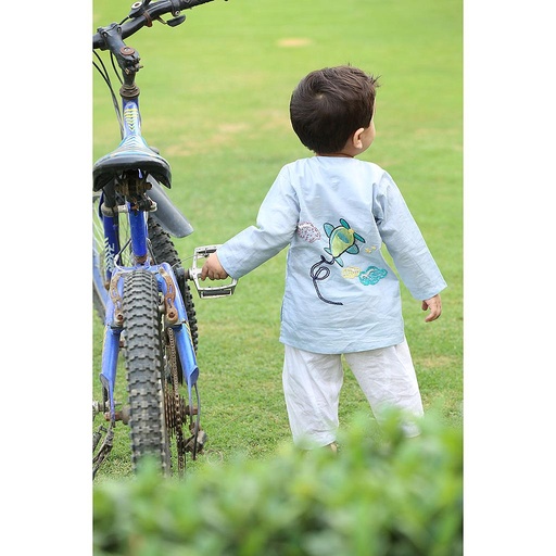 [PK0612-CK-KUR-004778] Sky Blue Helicopter Kurta