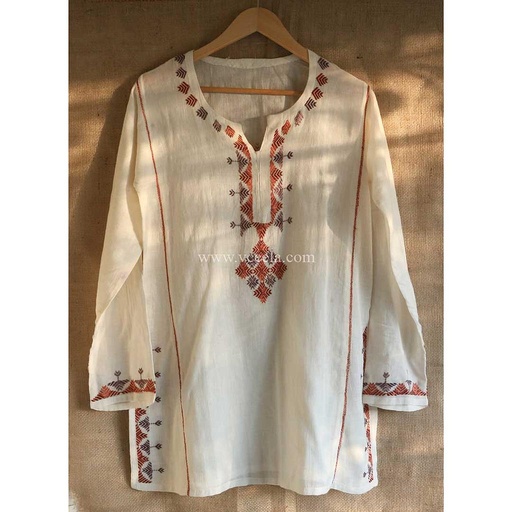 [PK0888-CW-GEN-007021] Off white hand embroidered Kurta
