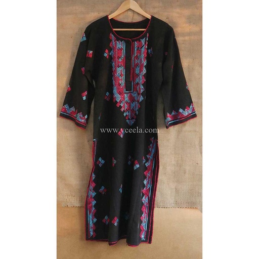 [PK0888-CW-GEN-007025] Hand embroidered black Kurta