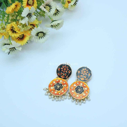 [PK2502-JW-EAR-008422] Meena Bandi Kundan Jewellery